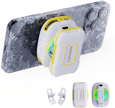 Phone Cooler for Gaming, Magnetic Rechargeable Silent Cooling Fan with RGB Lights, Semiconductor Radiator for iPhone & Android, Low Noise Phone Radiator for TikTok Live by Lumivista