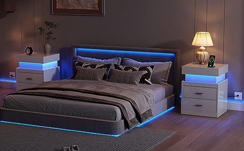 ChooChoo LED Nightstand with Charging Station and Sliding Storage - Image 6