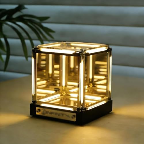 Infinity Hyper Cube LED Light, Infinite Space Abyss Lamp, One Touch Control Switch Endless Abyss Lighting Effect, DIY Assembly Creative LED Module Light Box for Gaming Desk Nightstand (Warm Colors) by Unknown