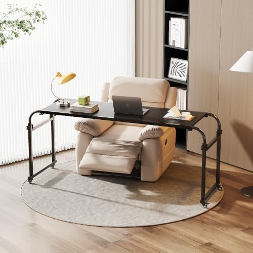 TigerDad Heavy Duty Overbed Table with Wheels, 55"-83" Adjustable Cross Bed Desk for King Queen Size, Mobile Rolling Laptop Cart for Home Office & Hospital Bed - Image 6