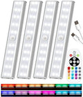 Under Cabinet Lights Wireless, 48-LED Under Cabinet Lighting Rechargeable, Closet Light with Timer & Dimmable, Under Counter Lights for Kitchen Shelf Pantry Desk (4 Packs) by SZOKLED