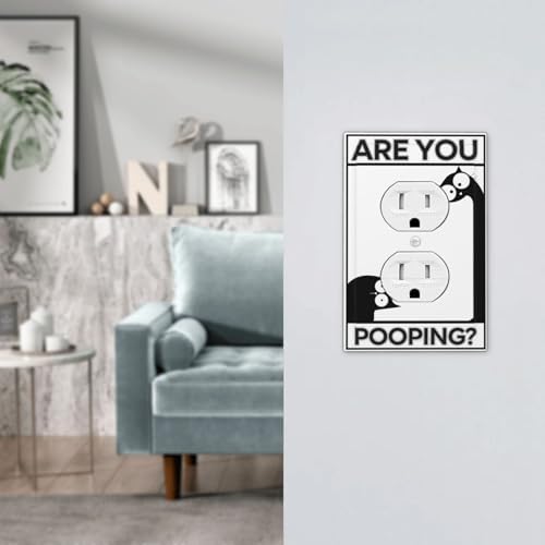 Outlet Covers Funny Bathroom Art with Are You Pooping Sign Decorative 1 Gang Duplex Light Switch Cover Plate Single Electrical Receptacle Wall Plate Plug Switchplate Faceplate for Country - Image 7