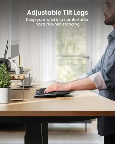 ProtoArc EKM01 Plus Wireless Ergonomic Keyboard Mouse Combo - Gray Black - Image 4