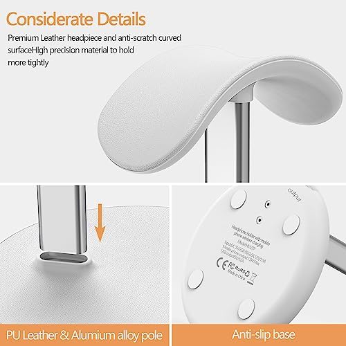 Hiwe Headphone Stand with Wireless Charger, Gaming Headset Holder for Desk - Image 2