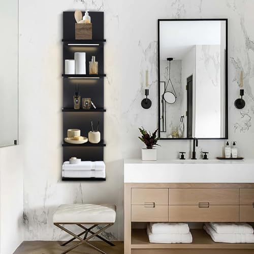 5 Tier Wall Shelf Unit, Black - Image 6