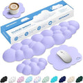 Cloud Wrist Rest Keyboard Cushion and Cloud Mouse Pad, Purple | 4-in-1 Ergonomic Cloud Keyboard Wrist Rest Set, Memory Foam, Arm Support for Palm, Cute Desk Accessory for PC Gaming Setup by Unknown