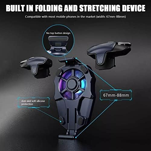 Diyeeni AK03 Mobile Phone Cooler Radiator, Phone Cooling Fan with Game Controller, RGB Light, Cellphone Heatsink Cooling with 3 Speed Fan, for for Android - Image 4