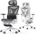 CYKOV Ergonomic Office Chair with Footrest - Adjustable Lumbar Support & Headrest, 90-160° Reclining Mesh Back Computer Chair - Home Office/Gaming, 350lbs Capacity (W-Black, Mesh) by CYKOV