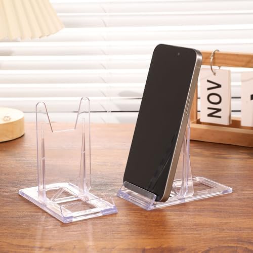 12 Pcs Adjustable Acrylic Display Stand, Clear Purse Stand Holder for Wallet Handbag Bag Jewelry, Plate Display Stands for Book Stationary Gameboy Handhelds & N64 Controllers Cards - Image 7