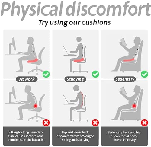 Car Booster Thick Height Adjustable Seat Cushion with Breathable Mesh Cover, Portable Seat Cushion for Driving, Office Chairs Wheelchairs Trucks SUV's and Home Use Gray - Image 6