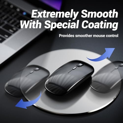 HONKID Metal Aluminum Mouse Pad Thin Hard Mousepad 7.87 * 7.87 Round Silver - Image 4
