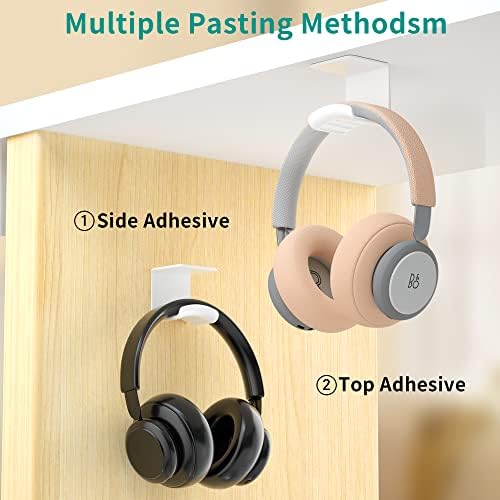 HomeMount Under Desk Headphone Hanger, Adhesive Hook, White 1 Pack - Image 3