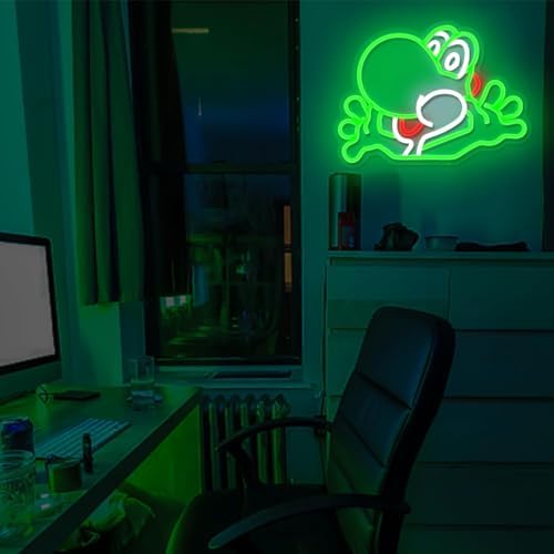 Animal Neon Sign for Wall Decor Dimmable Anime Neon Sign Green Led Anime Neon Lights Neon Signs Anime Gamer Neon Sign for Game Room Living Room for Gifts - Image 2