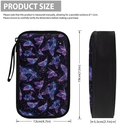 Glitter Butterfly Print Storage Bag Practical Earphone Bags Cable Organizer Bags Power Bank Bag Data Cables Storage Pouch Headset Organizing Pouch Multipurpose Bags - Image 5