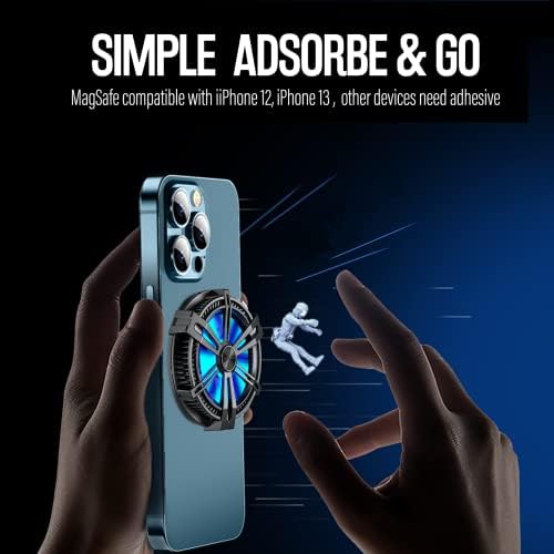 Phone Cooler, Magnetic Phone Cooling Fan for iPhone/Android/Tablet/iPad, iPhone12&13 Series MagSafe Compatible, Dual Cooling Chip Mobile Phone Radiator, Cell Phone Cooler for Gaming, Live Stream, Vlog - Image 4
