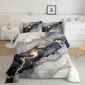 Erosebridal Black Marble Bedding Set Twin,Black and Grey Marble Comforter Set Men Teens Boys Modern Gray Orange Abstract Art Tie Dye Down Comforter Kids Gothic White Gold Marble Duvet Insert Soft by Erosebridal