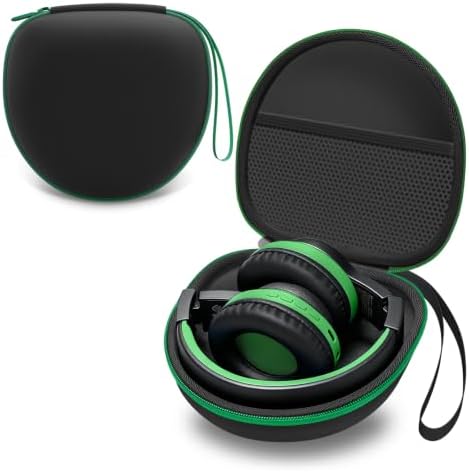 Kids Headphones Case for Folding Headphone, Black+Green Edge (Case Only) by LTGEM