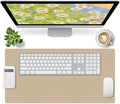 Bloss Beige Desk Mat 23.6" x 13.8", Desk Matt for Desktop, Large Leather Mouse Pad Waterproof, Computer Mat for Office Work/Home/Decor/Protector by Bloss