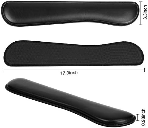 RICHEN Ergonomic PU Leather Keyboard Wrist Rest and Mouse Pad with Wrist Support, Memory Foam Set for Computer/Laptop,Gaming and Office, Comfortable for Easy Typing & Pain Relief (PU Black) - Image 3