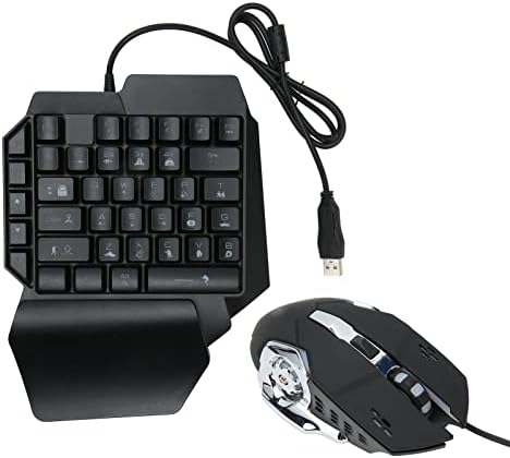 One - Handed RGB Gaming Keyboard and Mouse Combo, USB Wired LED Backlit Keyboard with Mouse and Converter, 35 Keys Mini Gaming Keypad Set for Android, for iOS 13.4 Or Less - Image 6