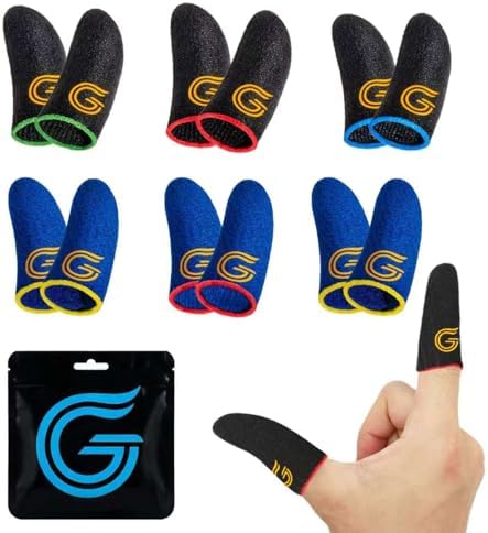 12-Pack Gaming Finger Sleeves for Mobile Gaming & Touchscreen by Geleisens