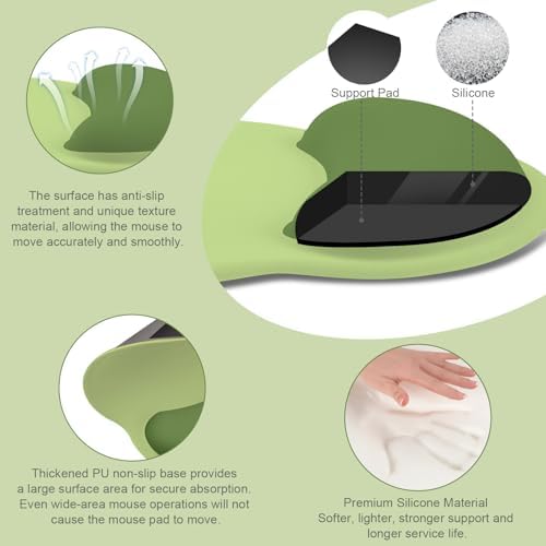 MOSISO Wrist Rest Support for Mouse Pad&Keyboard Set, Olive Green - Image 2