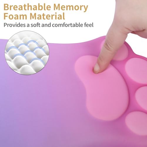L-SPOUTTO Ergonomic Mouse Pad with Wrist Rest,Pink Mouse Pad Wrist Support - Image 3