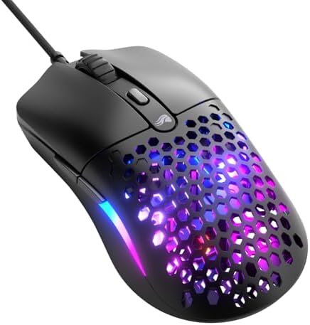 GLORIOUS Model O Eternal Ultralight RGB Gaming Mouse - Wired - 55g Lightweight - Customizable RGB Lighting - 6 Programmable Buttons - Symmetrical Design - 12K DPI Optical Sensor - PC/Mac - Black by Glorious