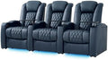 comfiroom Top-Grain Leather Home Theater Seating, Dual-Motor Power Recliner by comfiroom