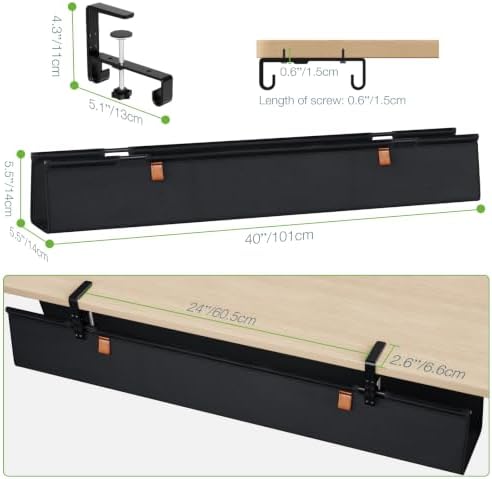 KEEGH Under Desk Cable Management Tray, 40 inch No Drill Cord Organizer - Image 4
