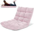 COSTWAY Floor Chair, Video Gaming Chairs with Back Support (Light Pink) by COSTWAY