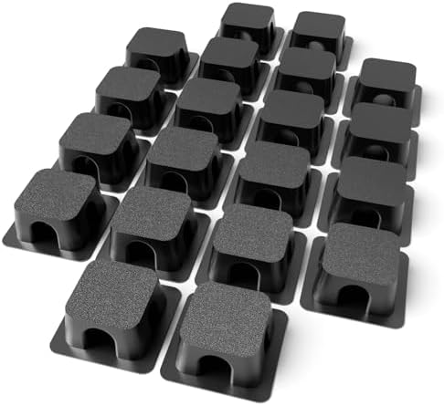 Magnetic Cable Organizer – Desktop Multipurpose Cord Keeper & Cable Management Clip for Home & Office (Black Block 20Pcs) - Image 2