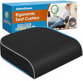 Seat Cushion, Memory Foam Office Chair Cushion, Black, Large | Office Desk Accessories, Butt Pillow for Long Sitting Sciatica, Coccyx, Tailbone, Hip Pain Relief - for Home, Car, Airplane by Unknown