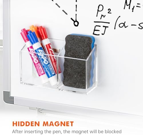 BEYGORM 2 Pack Magnetic Dry Erase Marker Holder for Whiteboard,Non-slip Acrylic Magnet Pen Holder for Fridge Refrigerator,Locker Organizer for Work,Locker Accessories,Pencil Cup,Marker Organizer - Image 5