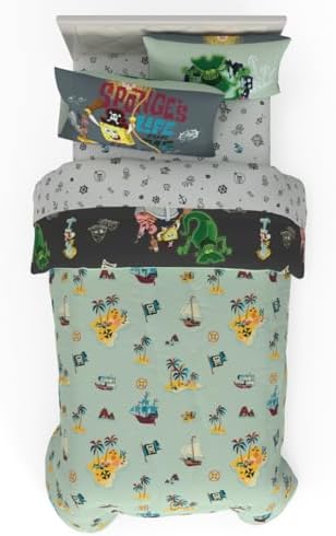 Spongebob Squarepants Movie Kids Bedding Set, Twin Size, Roblox UGC Reward Included – 5-Piece Super Soft Cozy Reversible Comforter & Sheet Set (Officially Licensed Product) by Franco - Image 2