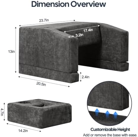 Lap Desk Pillow for Laptop, 2-in-1 Reading Pillow with Arm Rest for Lap - Image 2