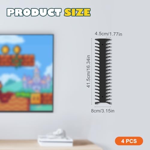 Video Game Storage Wall Mount - 6PCS Heavy-Duty Metal Game Case Holder Media Storage Shelves for PS, Xbox, DVD, Switch Game Organizer Display Stand, Holds up to 114 - Image 7