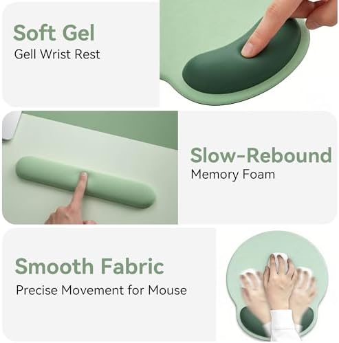 Mouse Pad with Keyboard Wrist Rest,Ergonomic Mousepad Support Set - Image 6