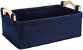 Small Storage Baskets Fabric Storage Bins Basket Soft Storage Baskets Decorative Bins Storage Basket for Cosmetics Makeups Coins Keys Mittens Hats Cards Storage Basket Navy Blue by KWLET