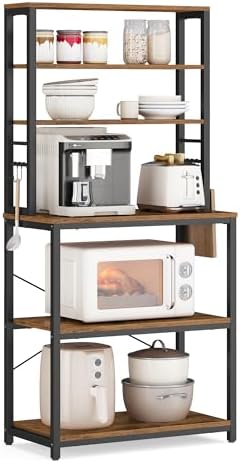 VASAGLE Coffee Bar, 23.6 Inches 6-Tier Baker's Rack with 6 Hooks by Unknown