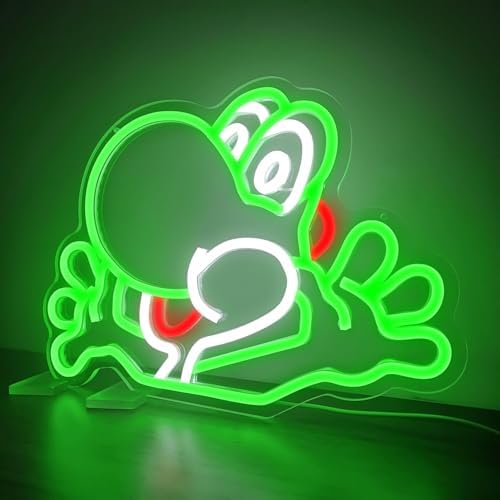 Animal Neon Sign for Wall Decor Dimmable Anime Neon Sign Green Led Anime Neon Lights Neon Signs Anime Gamer Neon Sign for Game Room Living Room for Gifts - Image 6