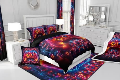 Feelyou Kids Boys Gamer Comforter Set 3D Game Gamepad Toddler Size Bedding Set for Teens Girls Game Console Duvet Quilt Soft Microfiber - Image 7