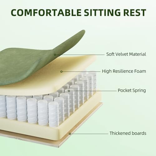 Ferghana Velvet Fabric Gaming Chair, High Back Ergonomic Gamer Chair for Adult, Comfortable Video Game Chair with Footrest and Massage Lumbar Cushion, Racing Reclining Office Computer Desk Chair Green - Image 6
