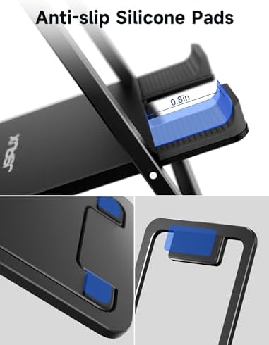 JSAUX Universal Tablet Stand, Fold-Flat Adjustable Holder, Black - Image 7