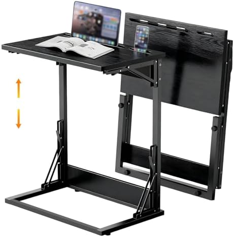 Folding TV Trays Set of 2, Adjustable Height TV Trays for Eating on Couch by BeGyoku
