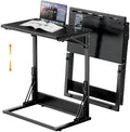 Folding TV Trays Set of 2, Adjustable Height TV Trays for Eating on Couch by BeGyoku