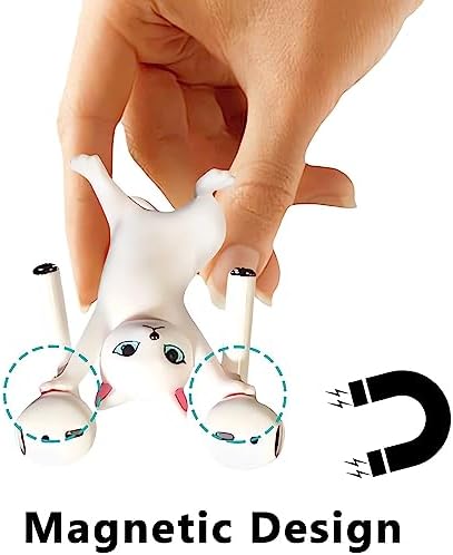 ATHAND Single White Cat Earbud Holder Stand for AirPods 1/2/3/Pro - Image 2