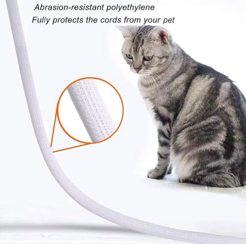 Cord Protector Cable Sleeve (10ft) with Adhesive Cable Holders, Expandable Cord Organizer & Wire Management Sleeve for TV, Computer, Home Office & Gaming Desk - Image 4