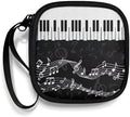 Piano Key Musical Notes Earphone Earbuds Case Portable Earbuds Carrying Case Phone Accessories Organizer with Handle for Earphone by Unknown