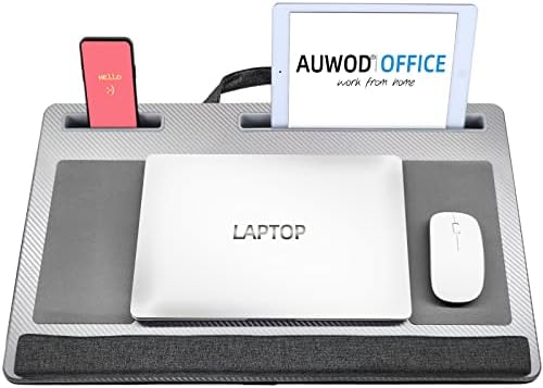 Extra Large Lap Laptop Desk- Home Office Portable LapDesk with Mouse Pad & Wrist Rest for Notebook/MacBook/Tablet, Sofa Bed Working, Writing, Drawing (Carbon Silver, Fit Up to 17-inch Laptops) - Image 3